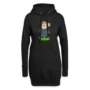 Affe Bräutigam Anzug Hochzeit - Hoodie-Kleid - Schwarz - Vorne