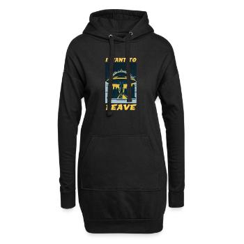 I Want To Leave Humour Burn Out et Évasion - Sweat-shirt à capuche long Femme - noir - Devant