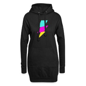 Rayon abstrait aux couleurs néon - Sweat-shirt à capuche long Femme - noir - Devant
