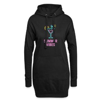 Sommer Vibes Neon Cocktail - Hoodie-Kleid - Schwarz - Vorne