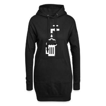 Bierkrug Zapfhahn (Bier Maßkrug Bierseidel White) - Hoodie-Kleid - Schwarz - Vorne