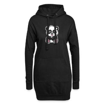 Panda bear - Hoodie Dress - black - Front