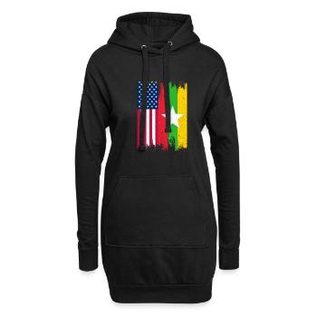 Myanmar Flagge Asien Birma Burma Urlaub - Hoodie-Kleid - Schwarz - Vorne