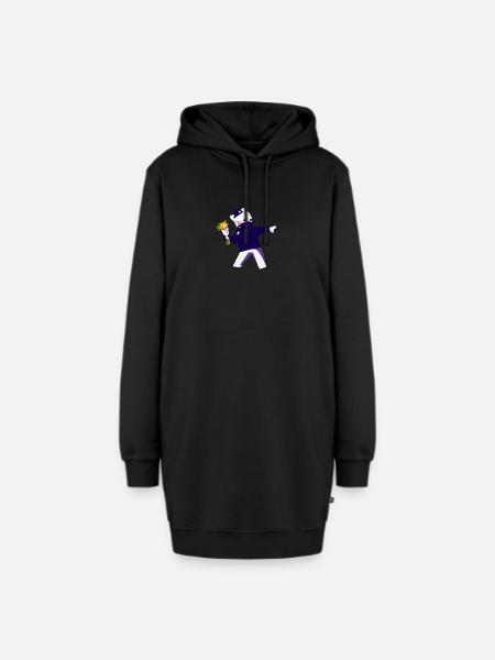 Banksy Blumen Katze - Hoodie-Kleid - Schwarz