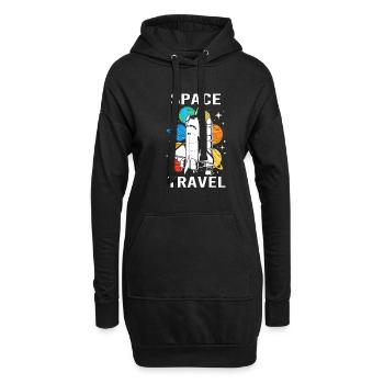 Univers du système solaire - Sweat-shirt à capuche long Femme - noir - Devant