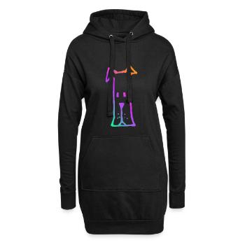 Modernes Neon Hunde Shirt - Hoodie-Kleid - Schwarz - Vorne