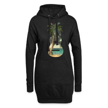 Gitarrengeschenk Gitarrist Musiker Palm trees - Hoodie-Kleid - Schwarz - Vorne
