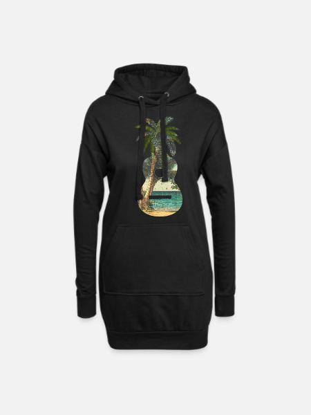 Gitarrengeschenk Gitarrist Musiker Palm trees - Hoodie-Kleid - Schwarz