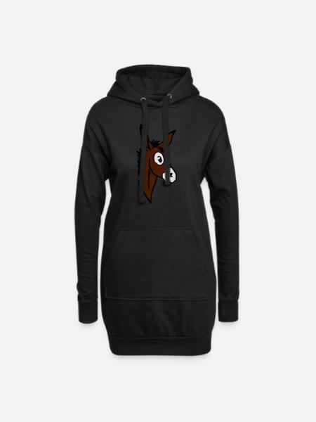 Âne - Sweat-shirt à capuche long Femme - noir