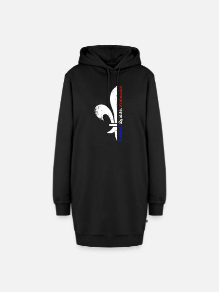 Liberté Égalité Fraternité - Hoodie-Kleid - Schwarz