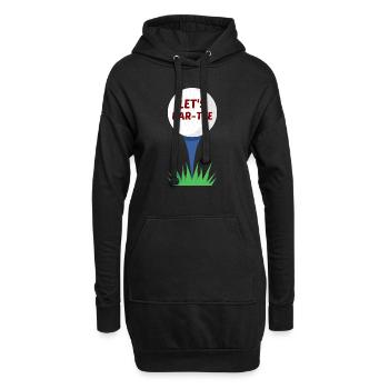 Let's Par-Tee | Golf-Wortspiel - Hoodie-Kleid - Schwarz - Vorne