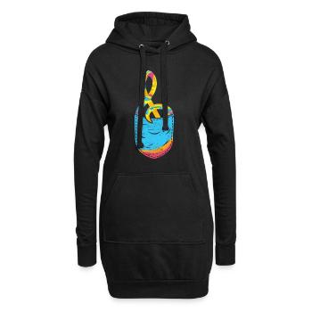 Musique Violon Clef Poitrine Poche Clef - Sweat-shirt à capuche long Femme - noir - Devant