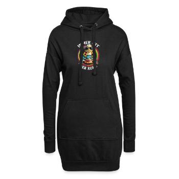 Jetzt nur keinen Stress Frosch und Schildkröte - Hoodie-Kleid - Schwarz - Vorne