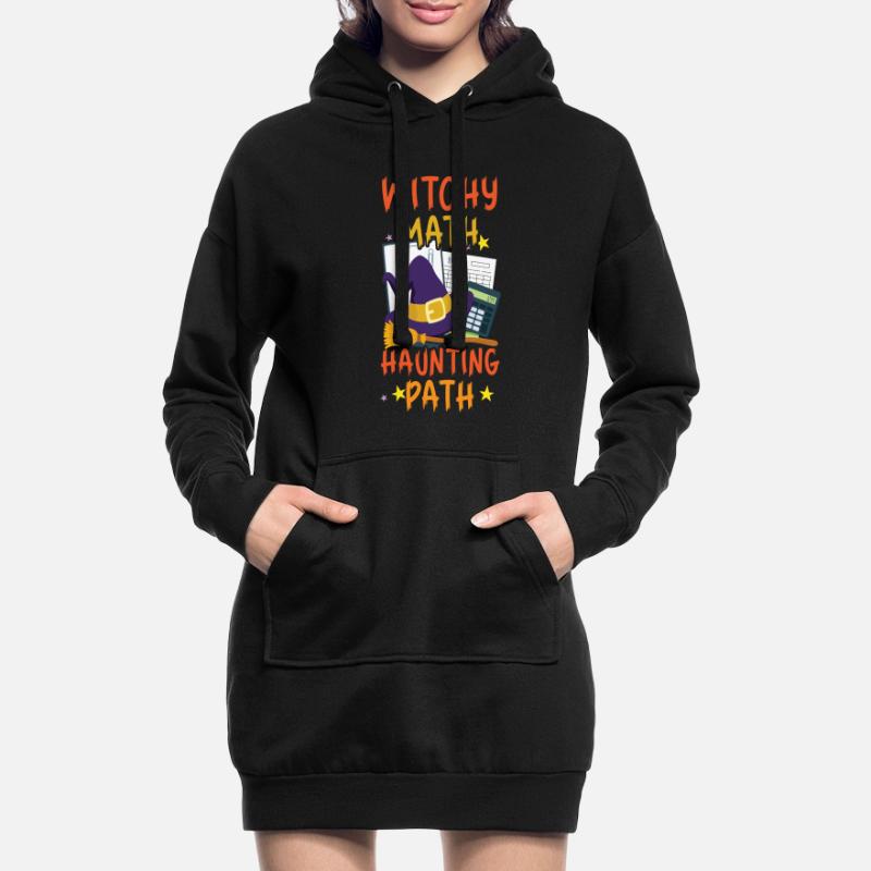 Witch Math Haunted Path Comptable Halloween Sweat-shirt à capuche long Femme