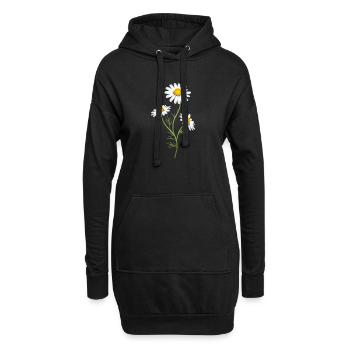 la camomille lumineuse comme plante médicinale fascinante - Sweat-shirt à capuche long Femme - noir - Devant