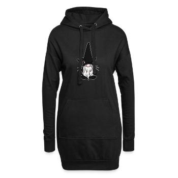 Chats Gnomes Gnomes - Sweat-shirt à capuche long Femme - noir - Devant