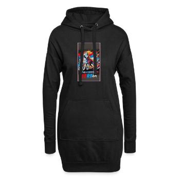 Conception du drapeau national du loup de Serbie - Sweat-shirt à capuche long Femme - noir - Devant