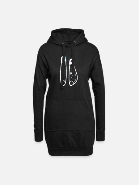 Ankündigung Babybauch Schwangerschaft Zwillinge - Hoodie-Kleid - Schwarz