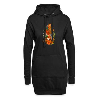 Fille avec des animaux – Harmonie de l’homme et de la nature - Sweat-shirt à capuche long Femme - noir - Devant