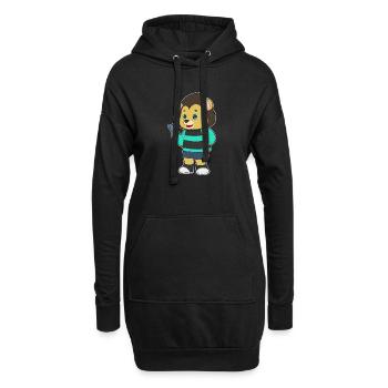 Lion Smartphone - Hoodie Dress - black - Front