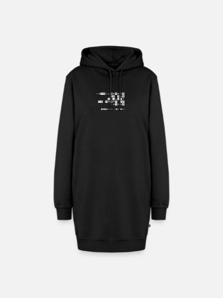 Stephen Hawking Intelligence Leetspeak - Hoodie-Kleid - Schwarz