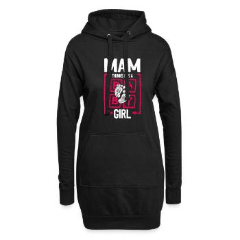 Mam Thinks It's a Girl Gender Reveal Funny Baby - Hoodie-Kleid - Schwarz - Vorne