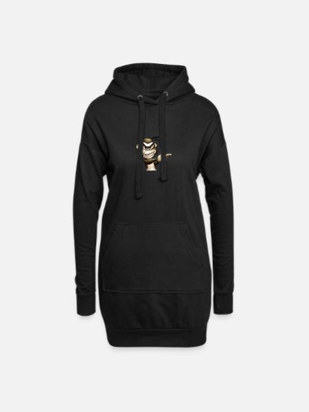 Gangster Affe Graffity Handpistole - Hoodie-Kleid - Schwarz