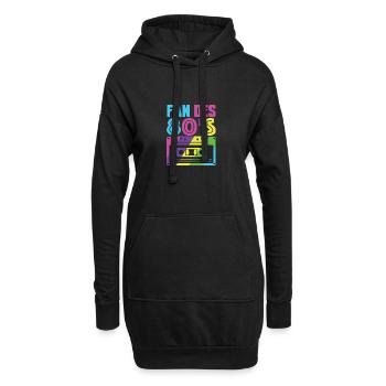 fan des 80s - Sweat-shirt à capuche long Femme - noir - Devant