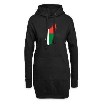 Madagascar carte drapeau drapeau - Sweat-shirt à capuche long Femme - noir - Devant
