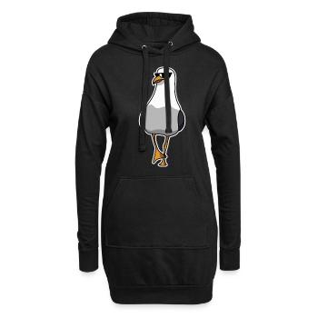 Une mouette cool va au nord de l'Allemagne - Sweat-shirt à capuche long Femme - noir - Devant