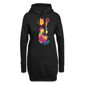 Gitarre - Hoodie-Kleid - Schwarz - Vorne