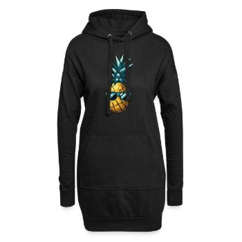 Ananas frais avec lunettes de soleil Été - Sweat-shirt à capuche long Femme - noir - Devant