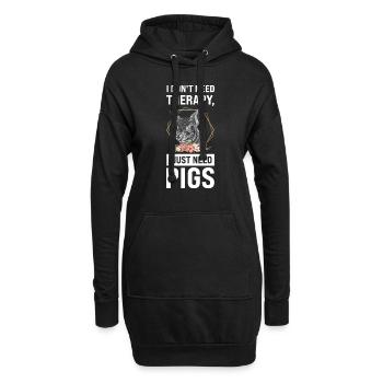 Schweine Schweinefarm Geschenk - Hoodie-Kleid - Schwarz - Vorne