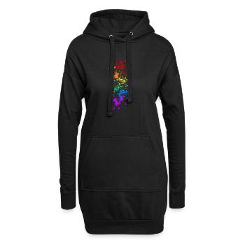 Gay Colour Splash - Hoodie-Kleid - Schwarz - Vorne