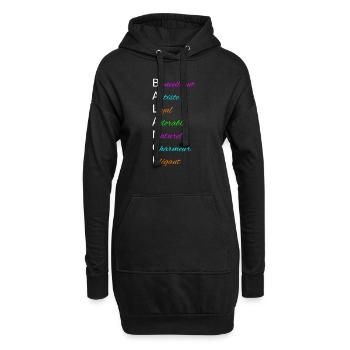 BALANCE Bienveillant Artiste Loyal Adorable - Sweat-shirt à capuche long Femme - noir - Devant