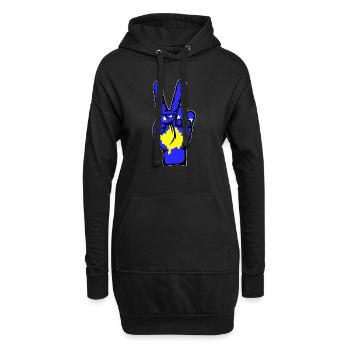 Symbole de la victoire de la paix du drapeau du Kosovo - Sweat-shirt à capuche long Femme - noir - Devant