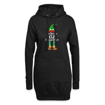 Ich bin kein Elf, ich bin nur kurz, lustig Weihnachten - Hoodie-Kleid - Schwarz - Vorne