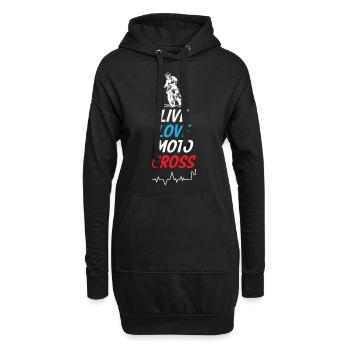 Amour en direct Motocross - Sweat-shirt à capuche long Femme - noir - Devant