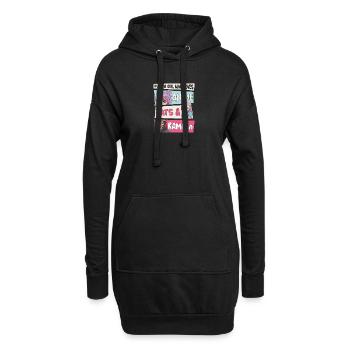 Katzendamen für Kamala - Anime, Katzen und Kamala 24 - Hoodie-Kleid - Schwarz - Vorne