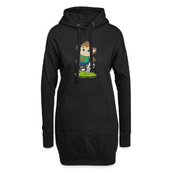 Joueur de football singe Soccer - Sweat-shirt à capuche long Femme - noir - Devant