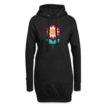 Süße bunte Blume - Hoodie-Kleid - Schwarz - Vorne