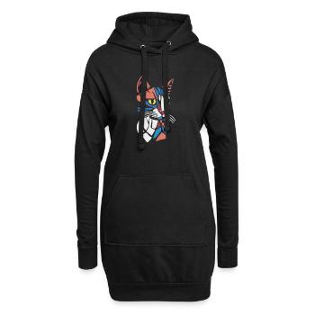 Abstrait géométrique amoureux des chats - Sweat-shirt à capuche long Femme - noir - Devant