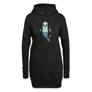 Illustration de sirène fantôme - Sweat-shirt à capuche long Femme - noir - Devant