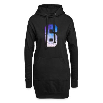 numéro 6 – Cadeau anniversaire 6 ans - Sweat-shirt à capuche long Femme - noir - Devant