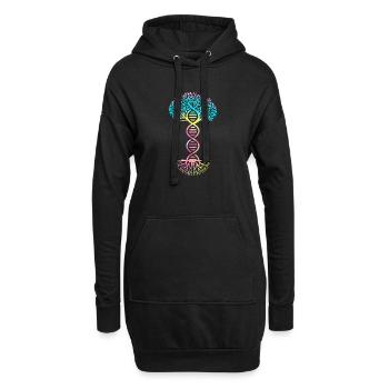 Strukturformel Molekül - Hoodie-Kleid - Schwarz - Vorne