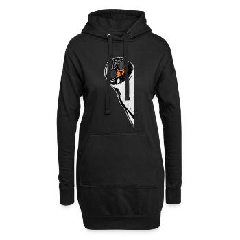 Pingouin avec lunettes de soleil - Sweat-shirt à capuche long Femme - noir - Devant