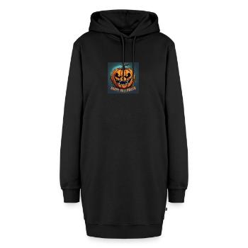 Happy Halloween Scary Pumpkin - Hoodie-Kleid - Schwarz - Vorne - AI Model Female 172 light (172cm)
