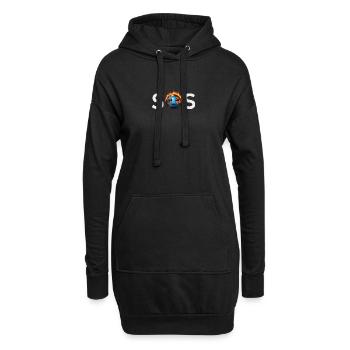 SOS - Brennende traurige Erde Klimawandel - Hoodie-Kleid - Schwarz - Vorne