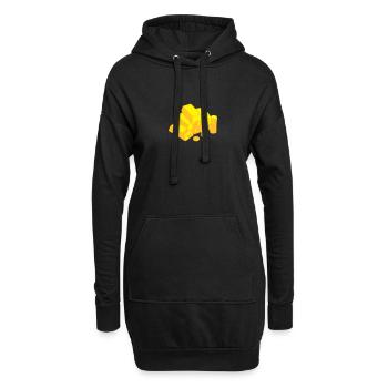 Money, Gold - Sweat-shirt à capuche long Femme - noir - Devant