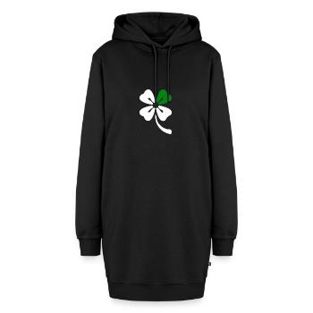 Trèfle à quatre feuilles - Sweat-shirt à capuche long Femme - noir - Devant